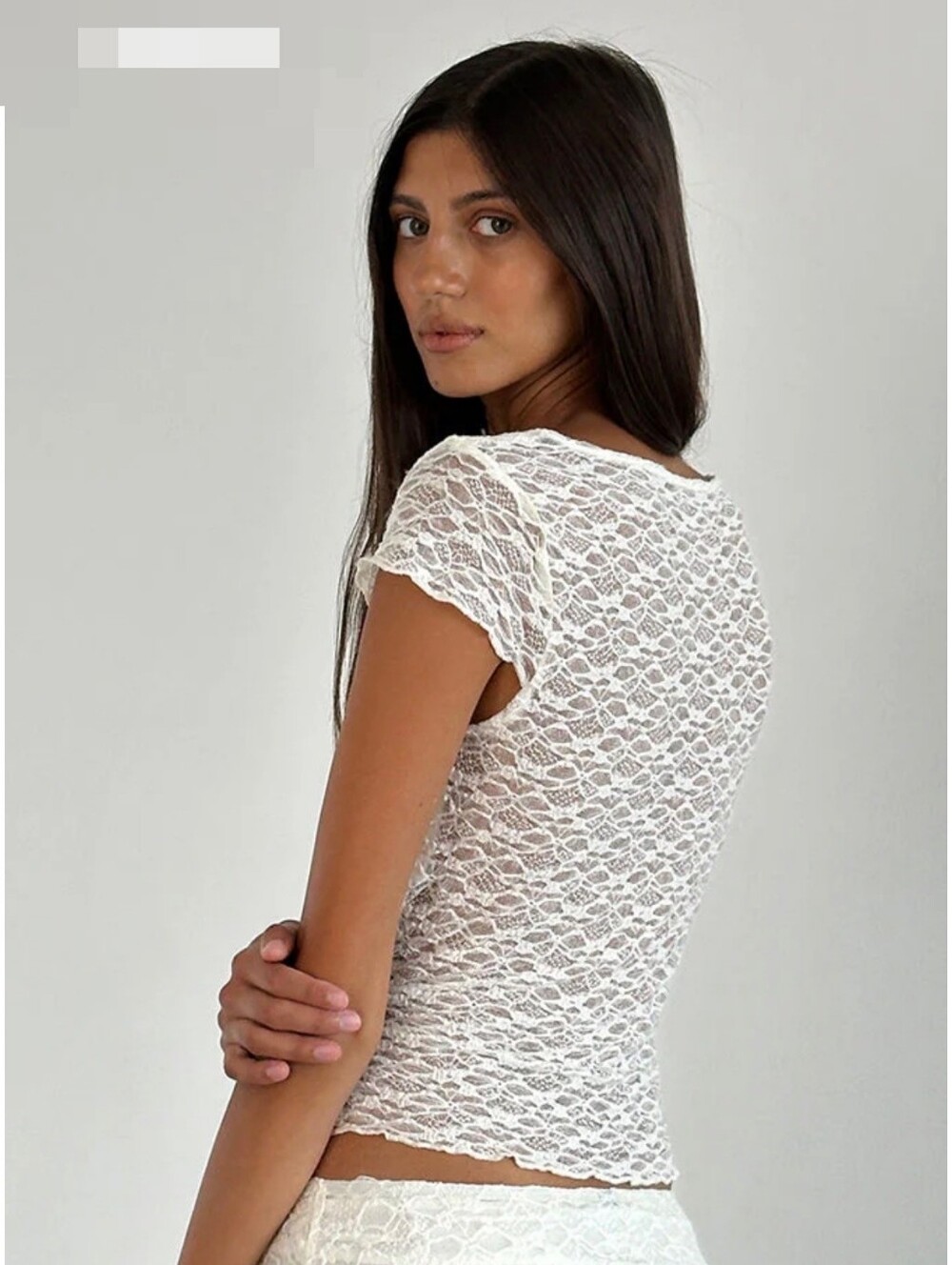 NWT Derek Heart Lace Square-Neck Camisole with Ribbon Trim - White / Size L